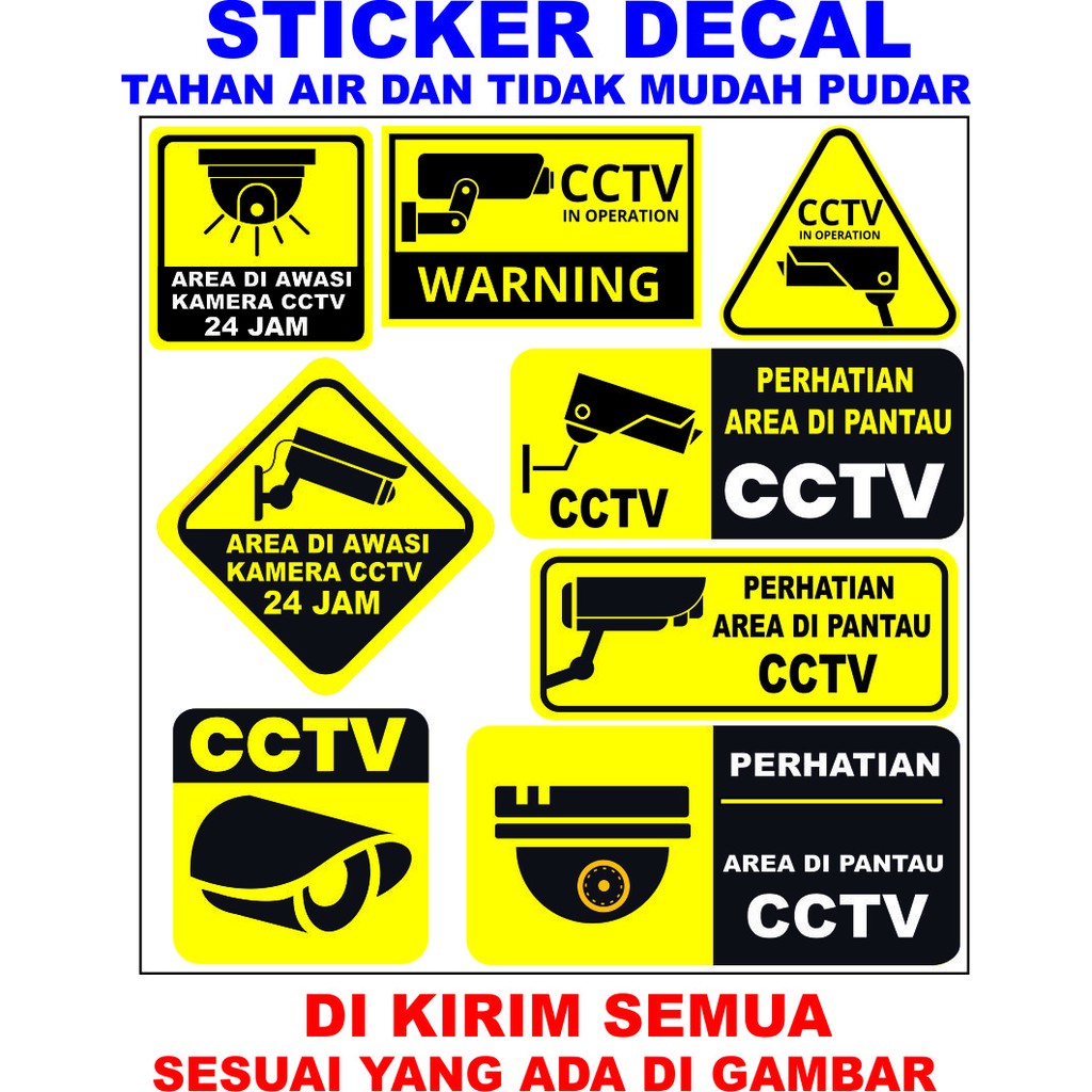 STIKER VARIASI STIKER CCTV RUMAH KANTOR TOKO DLL STICKER