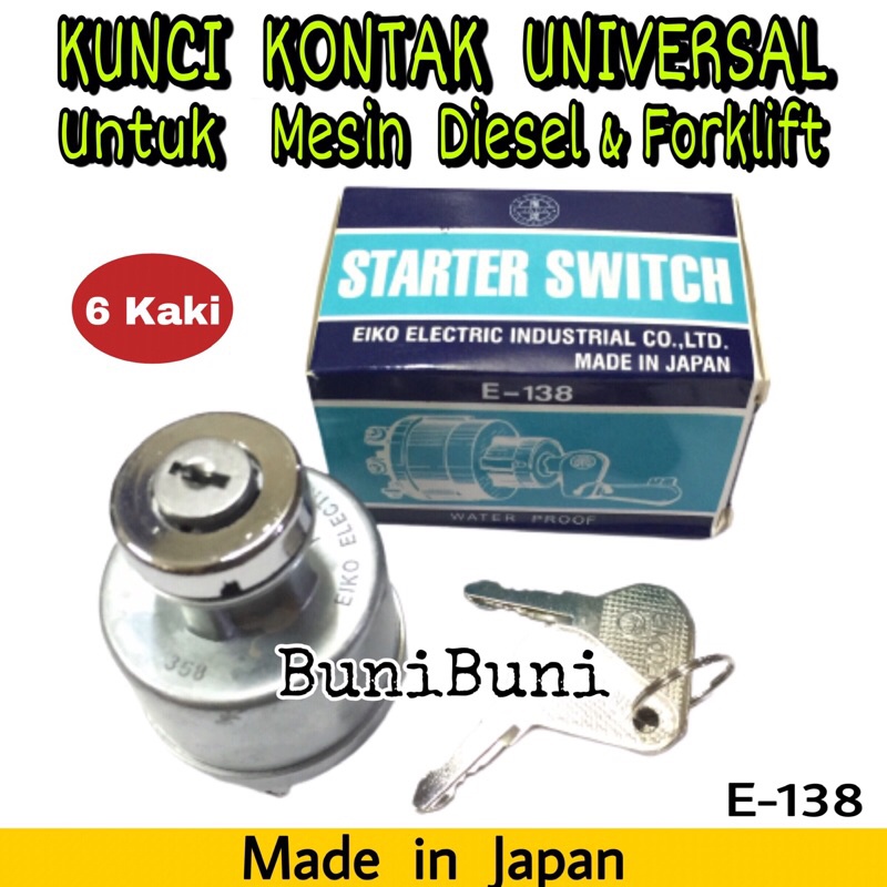 Kunci Kontak / Starter Switch 6 Pin Untuk Mesin Genset Diesel &amp; Forklift Universal High Quality