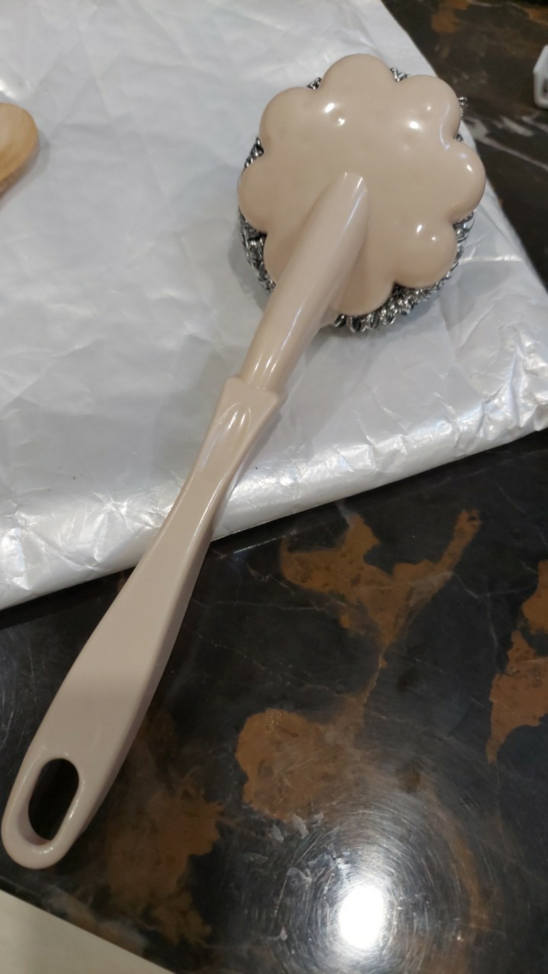 Sikat Bola Kawat Bahan Stainless Steel Dengan Gagang Panjang Untuk Mencuci Piring