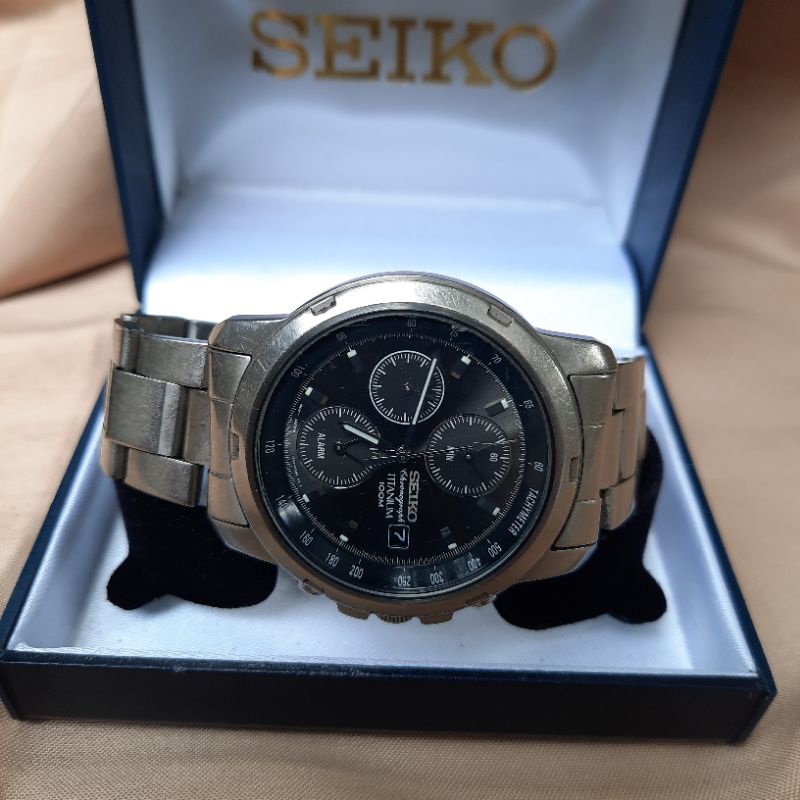 Jam tangan SEIKO Titanium, Original (second/bekas) Antik masih ada sertifikat, Box dan Resi dari toko (Hongkong)