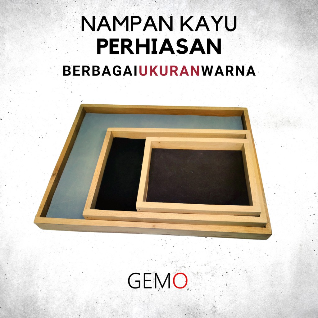 Baki Nampan Tray Kayu Display Perhiasan Tersedia Aneka Warna Ukuran Murah untuk Seserahan dan Toko