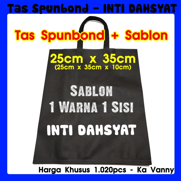 

✨ BISA COD ✨ Sablon 1.020pcs Tas Goodie Bag HITAM 25x35+10 (1sisi 1Warna EMAS)