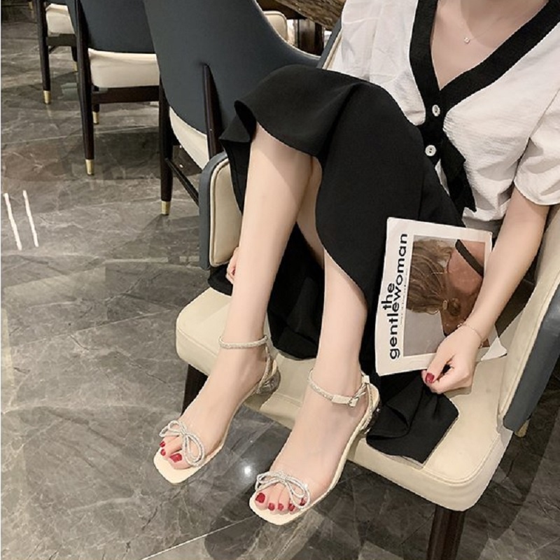 RYX - Aurora Rhinestone Sandal Heels Wanita Fashion Pesta / Casual - Ori Import