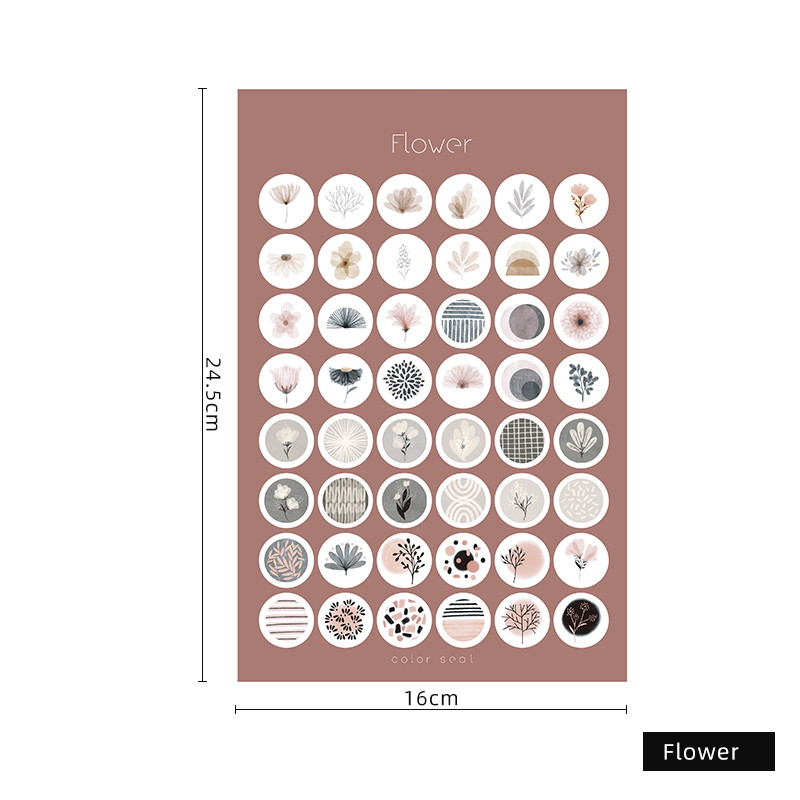 Multifunctional basic mark material sticker decoration DIY Morandi scrapbooking bullet journal postmark dot sticker-flower