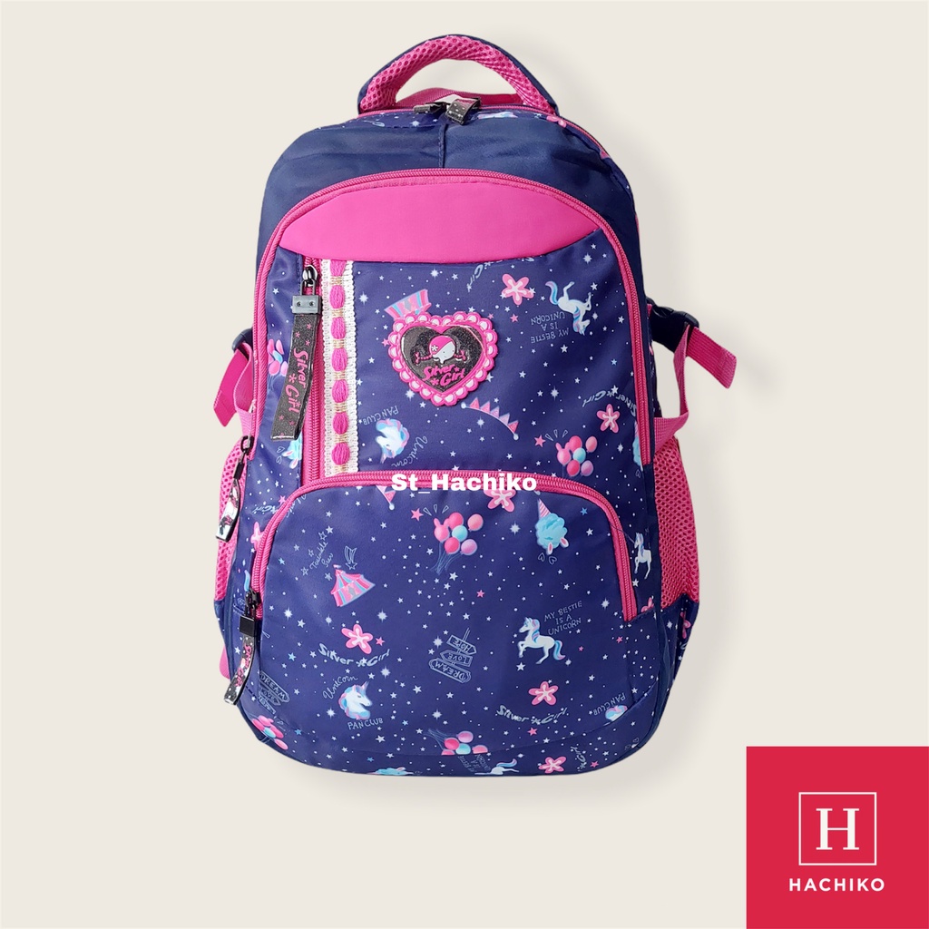 [TERMURAH] Tas Ransel Sekolah Silver Girl Backpack Remaja Cewe / Wanita Motif Unicorn Alto Original 