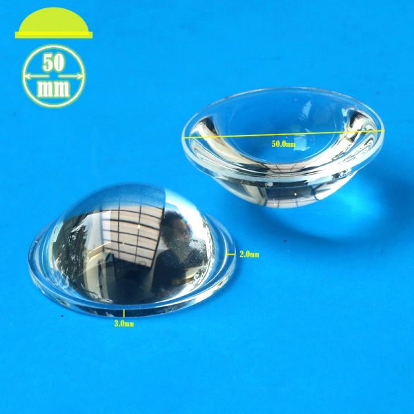 Lensa Kaca 50mm Cembung Datar H.22 ID.46mm 2 Inch LED HPL Cree MCP Biled Projie 2 Lampu Sorot Tembak