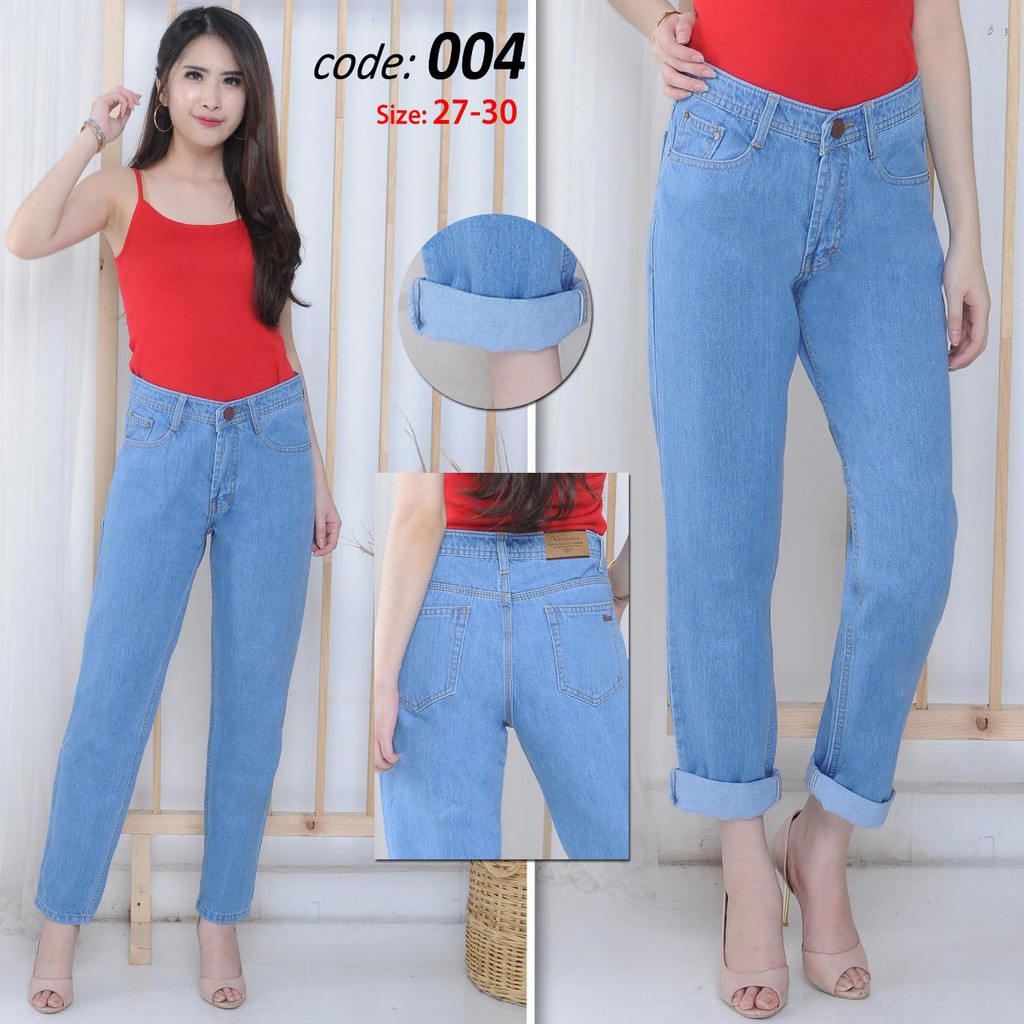 MC girl - Celana Jeans Boyfriend Polos Wanita / Celana Boyfriend / Baggy Pants / Celana Jeans Panjang Cewek