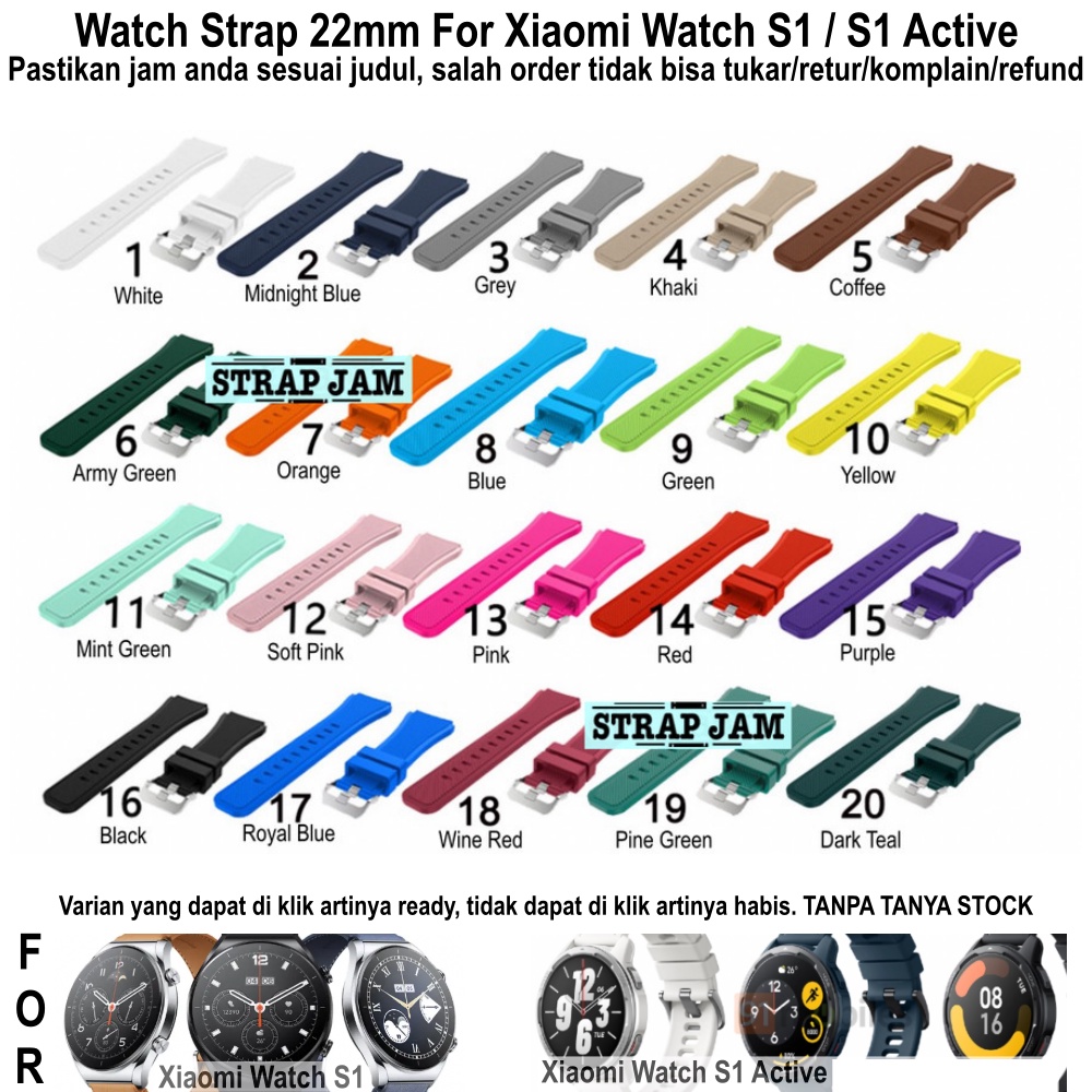 MS3 Strap Xiaomi Watch S1 / S1 Active - Tali Jam Tangan 22mm Rubber Silikon Sporty Garis Miring