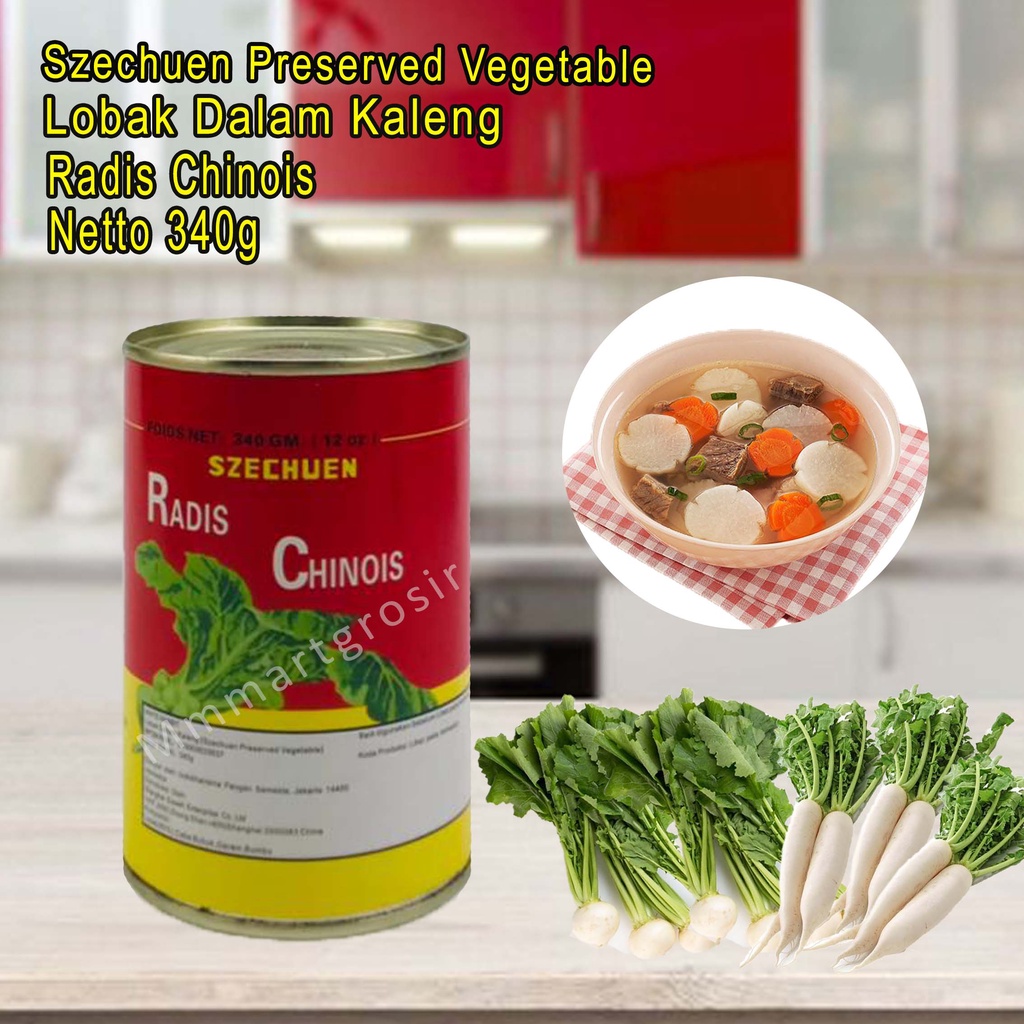 Szechuen Preserved Vegetable / Lobak dalam kaleng / Radis Chinois / 340g