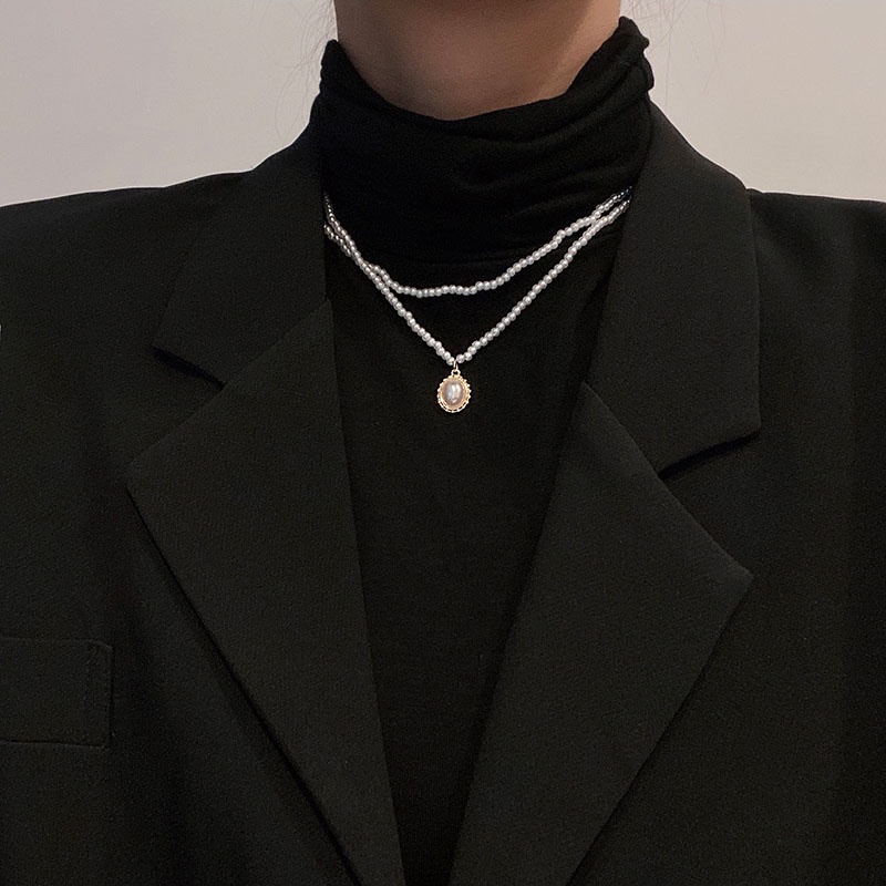 Kalung Choker Mutiara Double layer Untuk Wanita