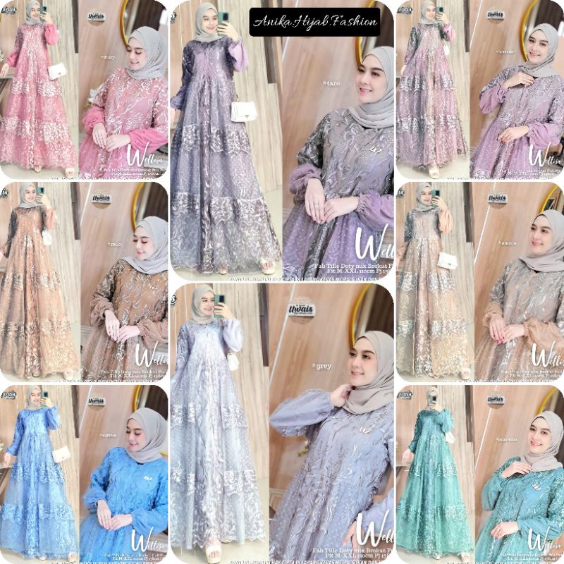 WELLISA DRESS ORIGINAL UWAIS HIJAB. GAMIS DRESS BROKAT TERBARU. DRESS MAXY PREMIUM PRODUK BERLABEL