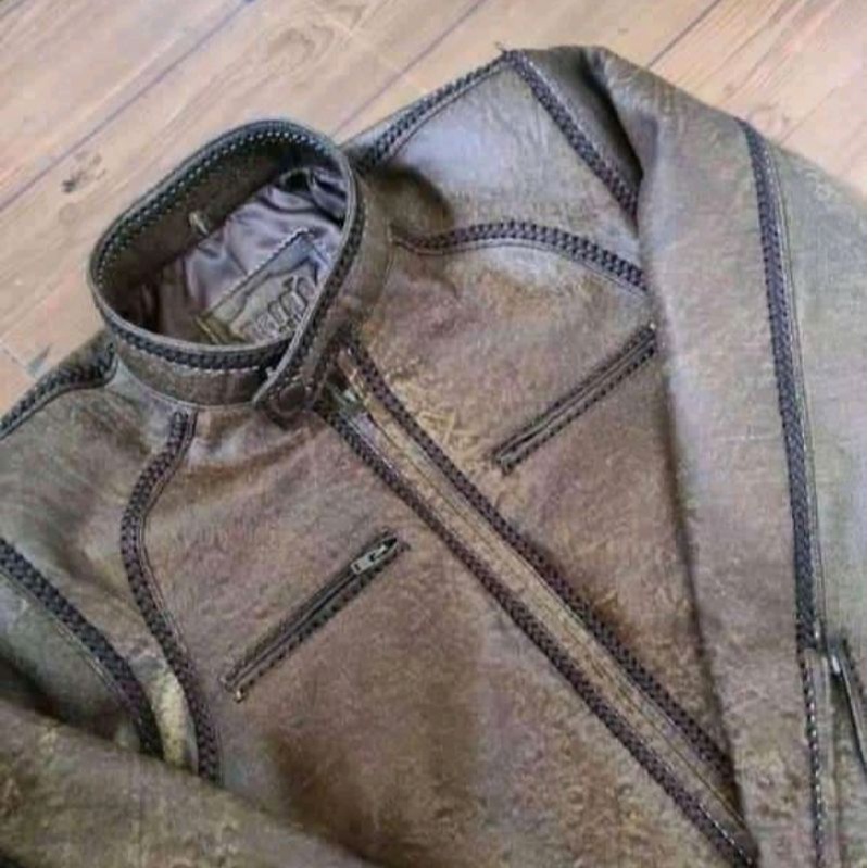 Jaket kulit domba asli garut jaket kulit domba model jahitan sulam jaket kulit sulam jaket washan