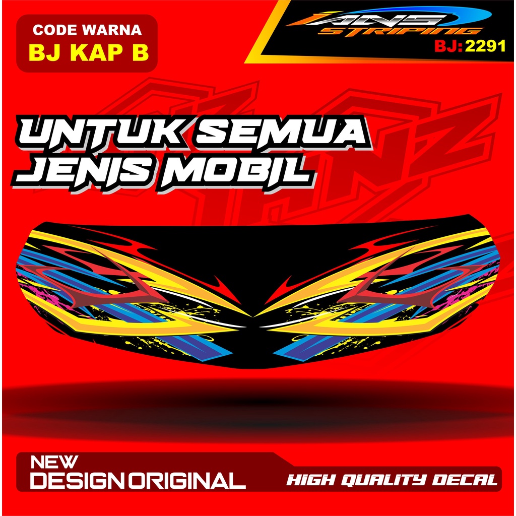 DECAL STIKER KAP DEPAN MOBIL AVANZA / VARIASI STIKER CUP DEPAN MOBIL XENIA / STIKER KAP CUP MOBILIO AGYA CALYA / STIKER MOBIL