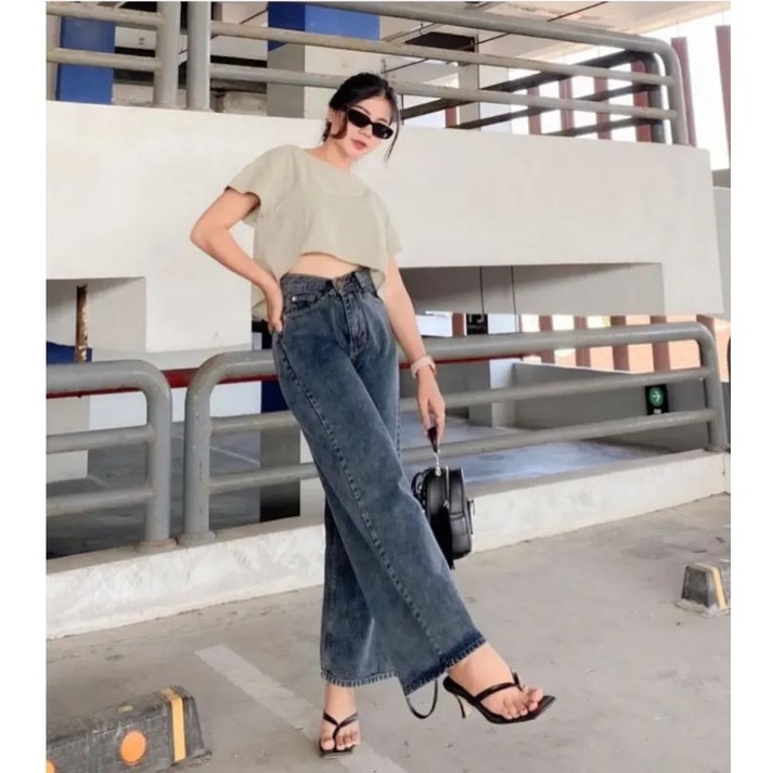 Celana Kulot Jeans Highwaist Celana Kulot Jumbo Celana Kulot Jeans Wanita Celana Highwaist Loose Jeans