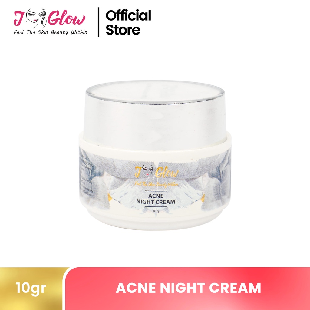 Jglow J glow Jiglow skincare Acne night Cream krim malam Sensitif Perawatan Berjerawat Berminyak Kom