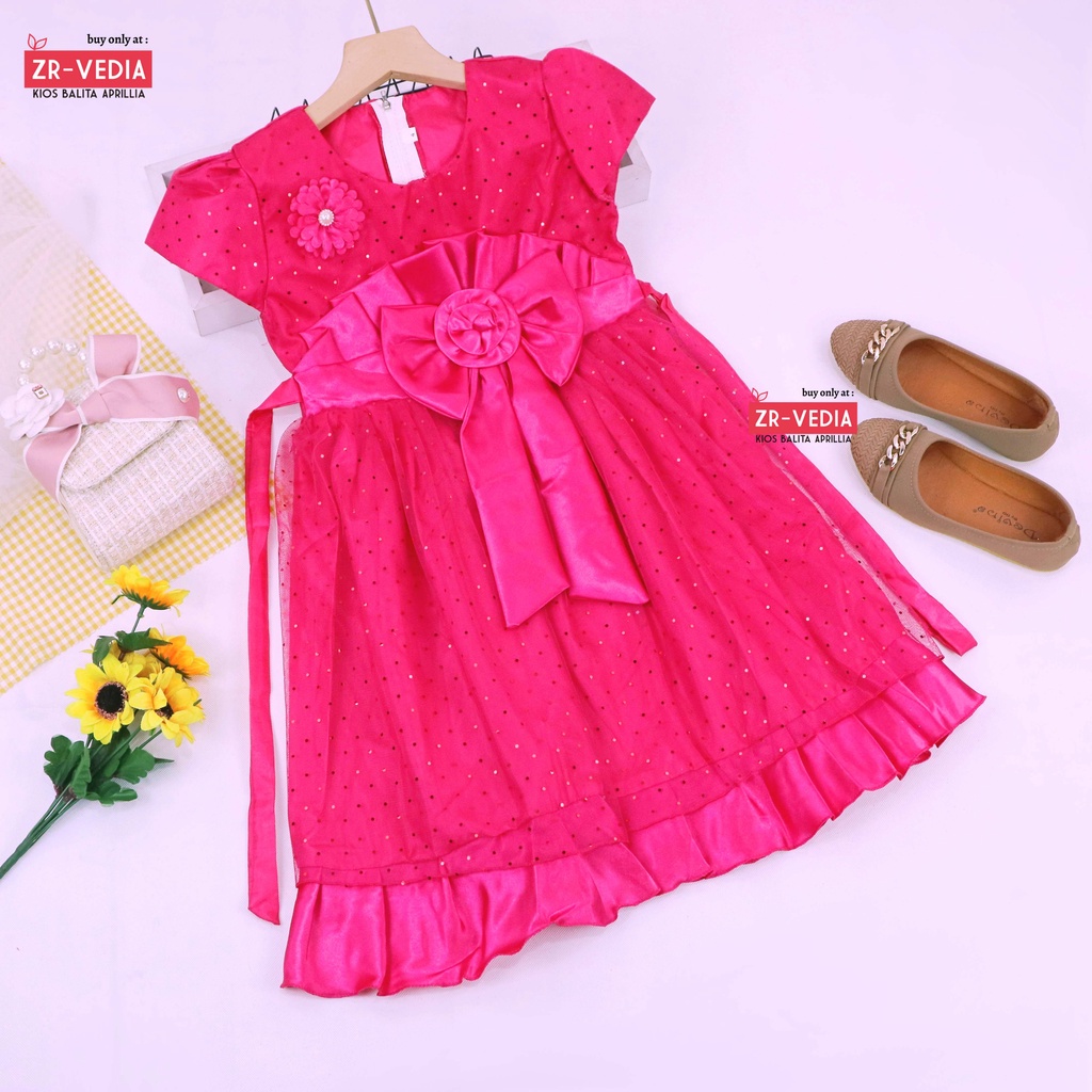 Gaun Princess PITA Size 2-9 Tahun / Ekspor Quality Premium Baju Anak Perempuan Dress Pesta Premium