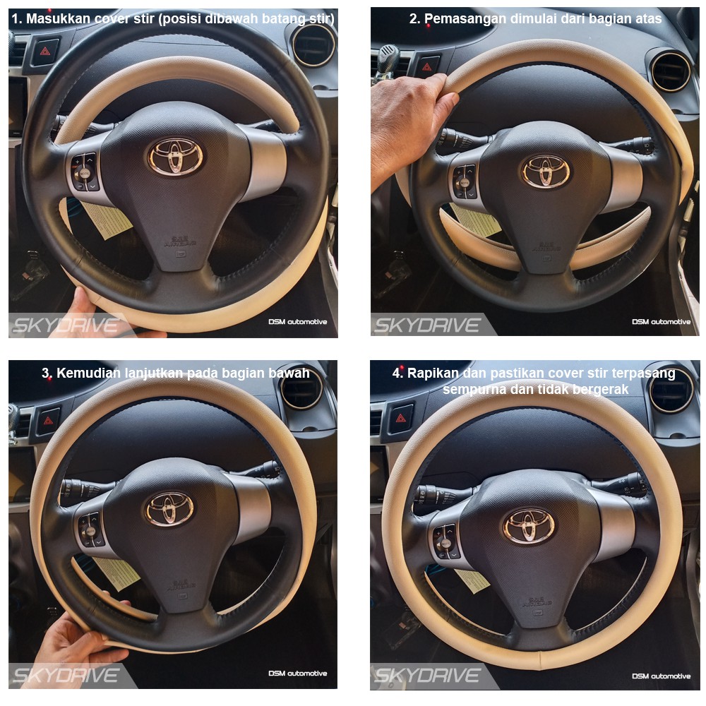 Drive-X Steering Wheel Cover / Cover Stir PU Leather Premium Untuk Semua Type dan Tahun Kendaraan