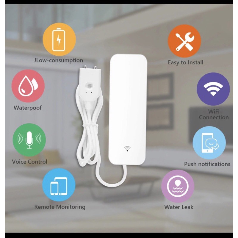 AVATTO Smart Home Sensor Alat Pendeteksi Banjir kebocoran air WS06- White