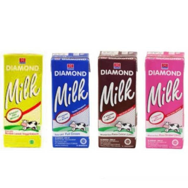 

DIAMOND Milk UHT 200ml | Susu Coklat, Strawberry, Full Cream, Low Fat | Susu Kotak Murah