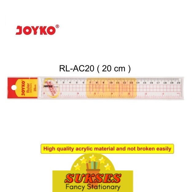 

Joyko Acrylic Ruler Penggaris Akrilik 20 Cm Rlac20