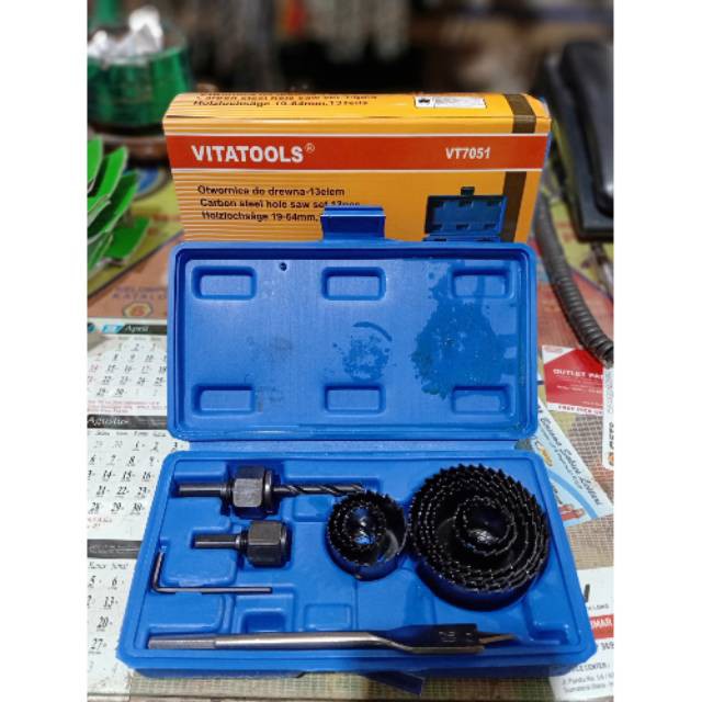 Hole Saw Set 13 Pcs Tool Kit - Mata Bor Pelubang Kayu Pipa Hidroponik