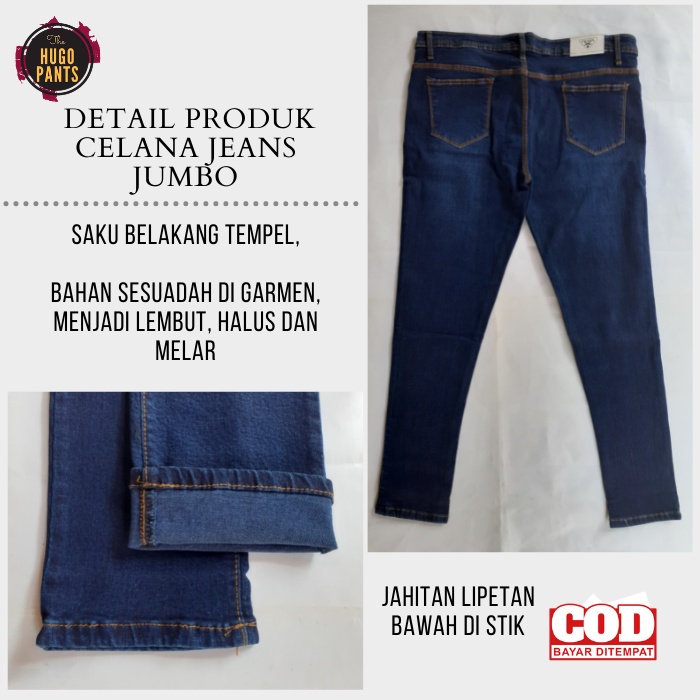 CELANA JEANS PANJANG PENSIL WANITA JUMBO VARIASI RIPPED WARNA HITAM NAVI ICE BLUE