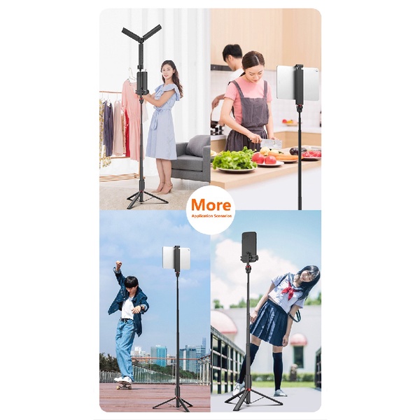 SEAJIC OTH-AB203B - Tripod Tongsis Selfie Stick Hand-held Stabilizer - Tongis dengan Tripod untuk Smartphone