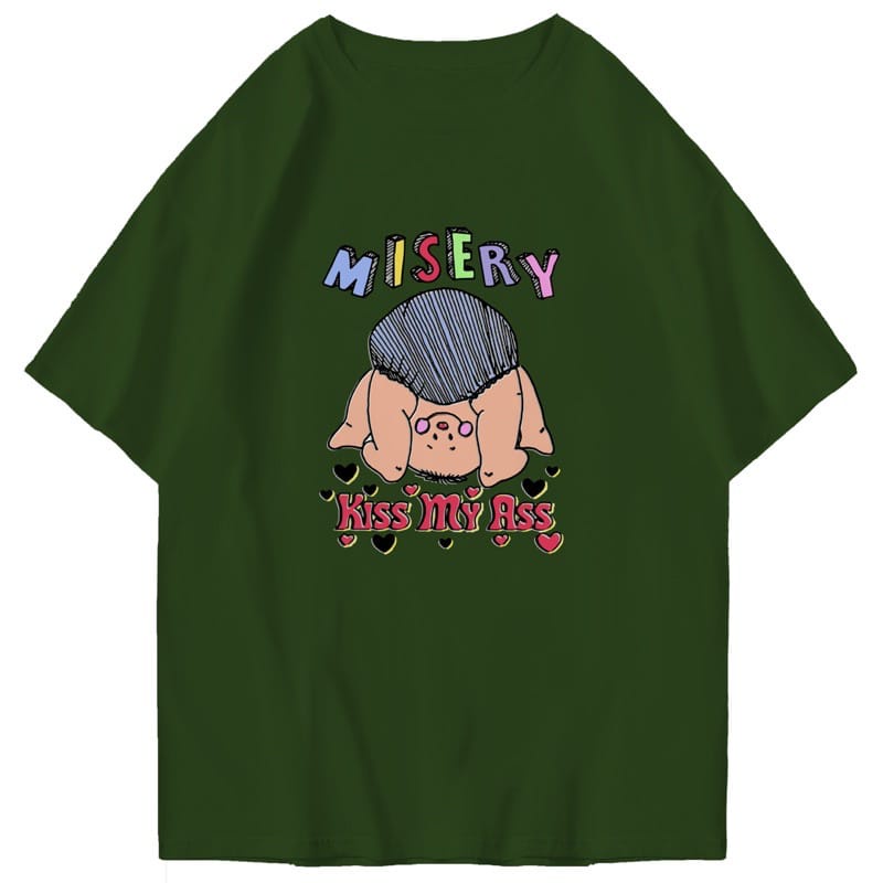 Distro Motif Terbaru Oversized Misery Kiss My Ass Tshirt | Kaos Streetwear Unisex Tee
