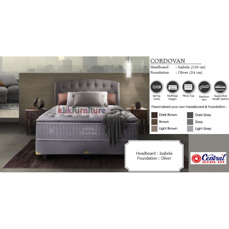CORDOVAN Isabela (set 180x200cm) CENTRAL SPRINGBED