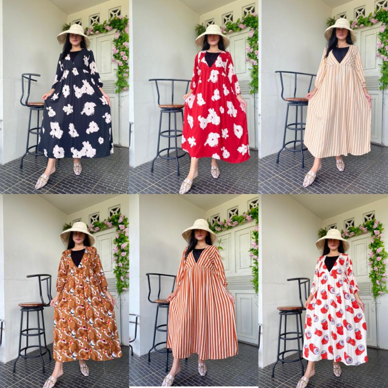 [Termurah] Zeline Dress |Gamis dress hamil | Gamis Jumbo Hamil |Homedress anggun