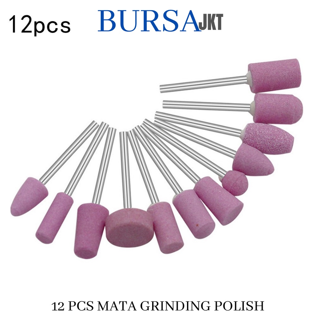 MATA BOR MINI TUNER ASAH AMPLAS POLES DREMER GRINDING KUKU ABRASIVE PINK SET ISI 12 PC