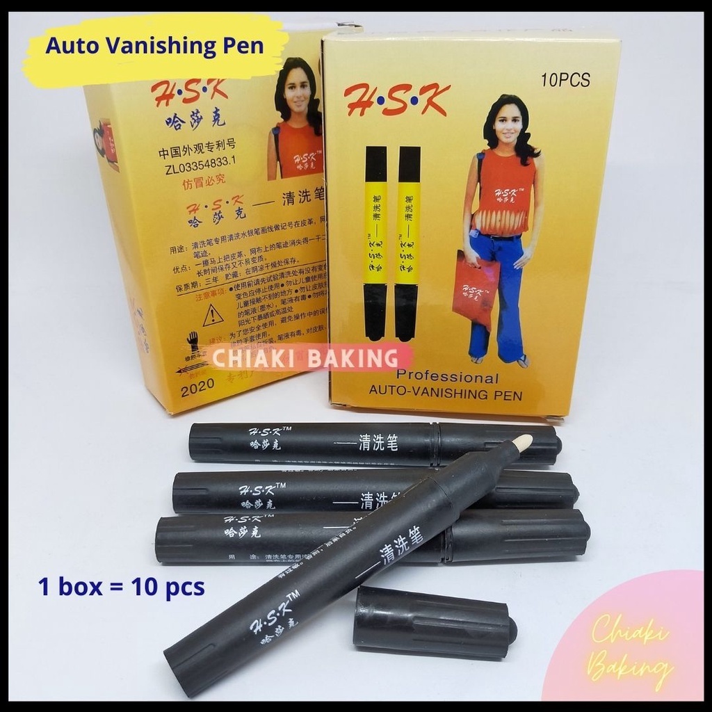 

Ready Penghapus tinta Pena Silver Auto Vanishing Pen Perak Gambar Pola Kulit Spon Sintetis HSK / Penghapus pena Original