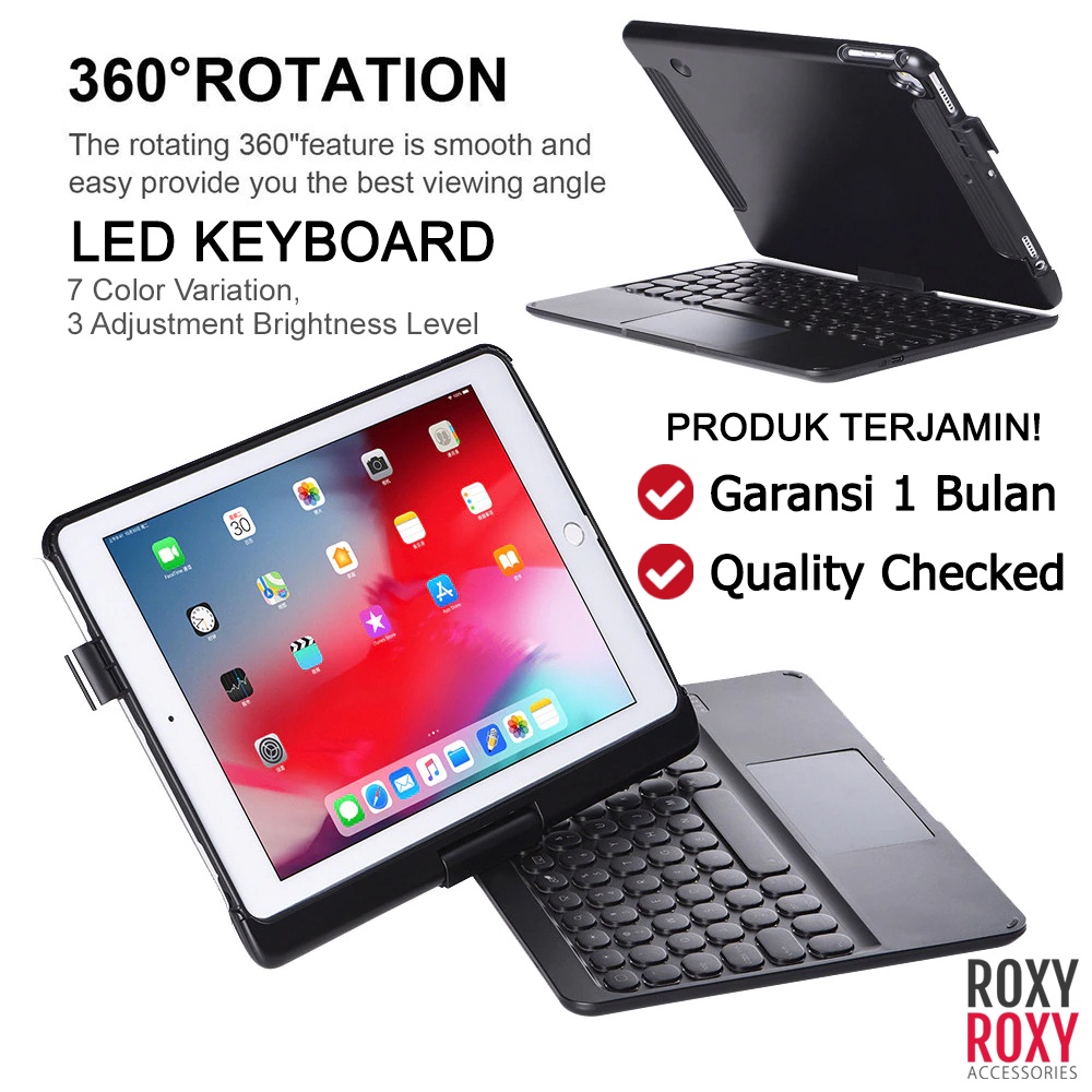 Ipad Pro 11 Ipad Air 4 Air 5 10.9 Ipad 7 Ipad 8 10.2 10.5 Ipad 5 Ipad 6 Ipad Pro 9.7 Keyboard Bluetooth Case 360 Plus RGB LED