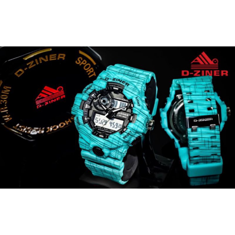 Jam tangan original dual time D-Zinner free kotak brand