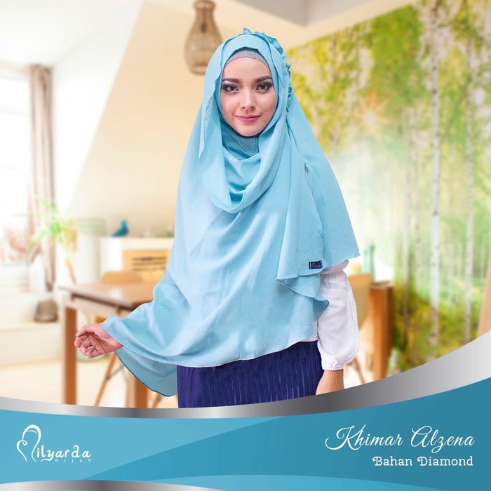 hijab instan khimar alzena/ kerudung syari/ jilbab fashion / khimar - Putih