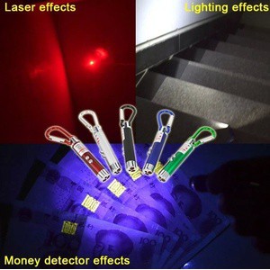 Gantungan Kunci Unik 3in1 Money detector + Senter LED + laser Pointer