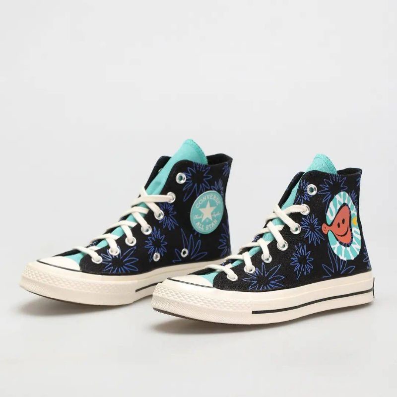 Converse Chuck 70s High Unity Floral Print Black Game Royal Original Resmi