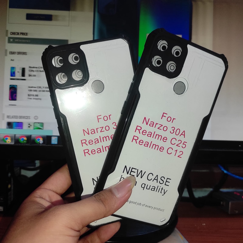 Case Realme C25 C25Y C25s C12 Realme Narzo 30A Case Fusion Shockproof Armor Slim Transparan