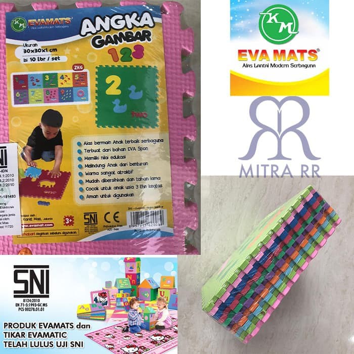 MitraRR Karpet Puzzle Evamats Angka Gambar Puzle Evamatik Tikar Matras Alas Lantai