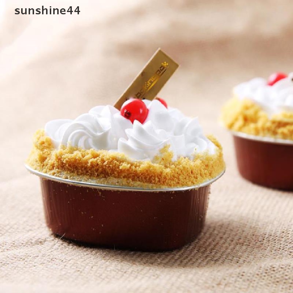 Sunshine 10Pcs Cetakan Kue Bentuk Hati Warna Merah Dengan Tutup Untuk Valentine