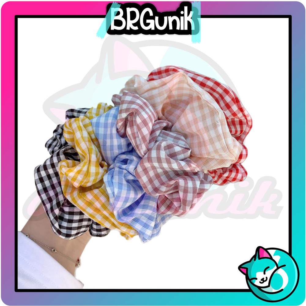 BRGUNIK Korea Ikat Rambut Kain Karet Wanita Scrunchie Elastis Kisi Tali Aksesoris Rambut R184