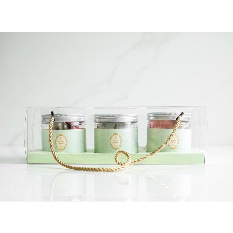 (Min 5 Pcs) Box Mika Tali 3 Toples Kue Kering / Kotak Mika Cookies Cake Jar
