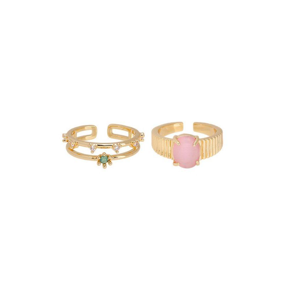 Mxbeauty Finger Ring Pink Ins Pesta Pernikahan Temperamen Adjustable Gaya Korea Ring