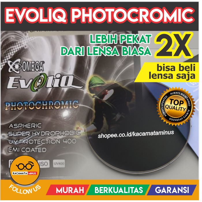 Lensa Kacamata Photocromic - Lensa Evoliq Photocromic Jepang / Garansi / High Quality