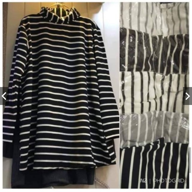 GLOW SANIA / STEVOA OVER Blouse bahan spandek salur motif asli