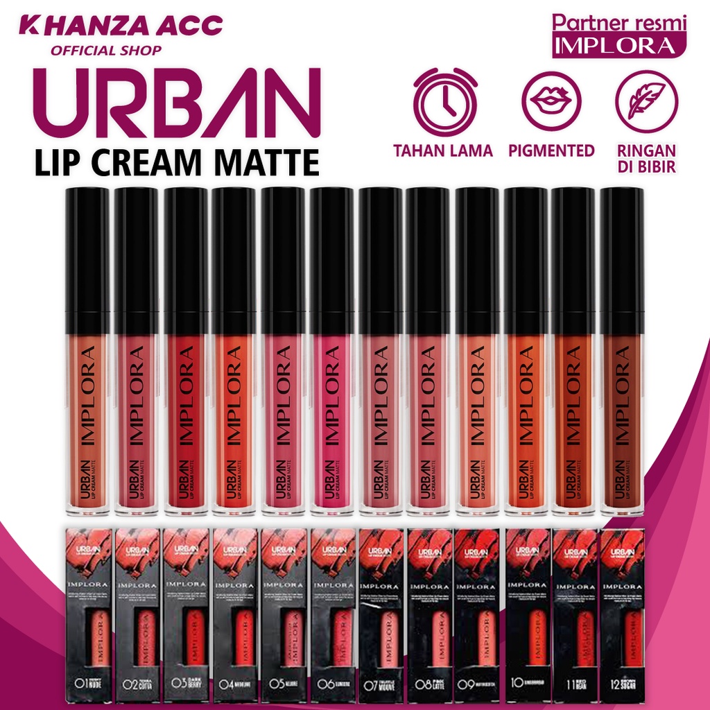 KHANZAACC IMPLORA Urban Lip Cream Matte Original BPOM