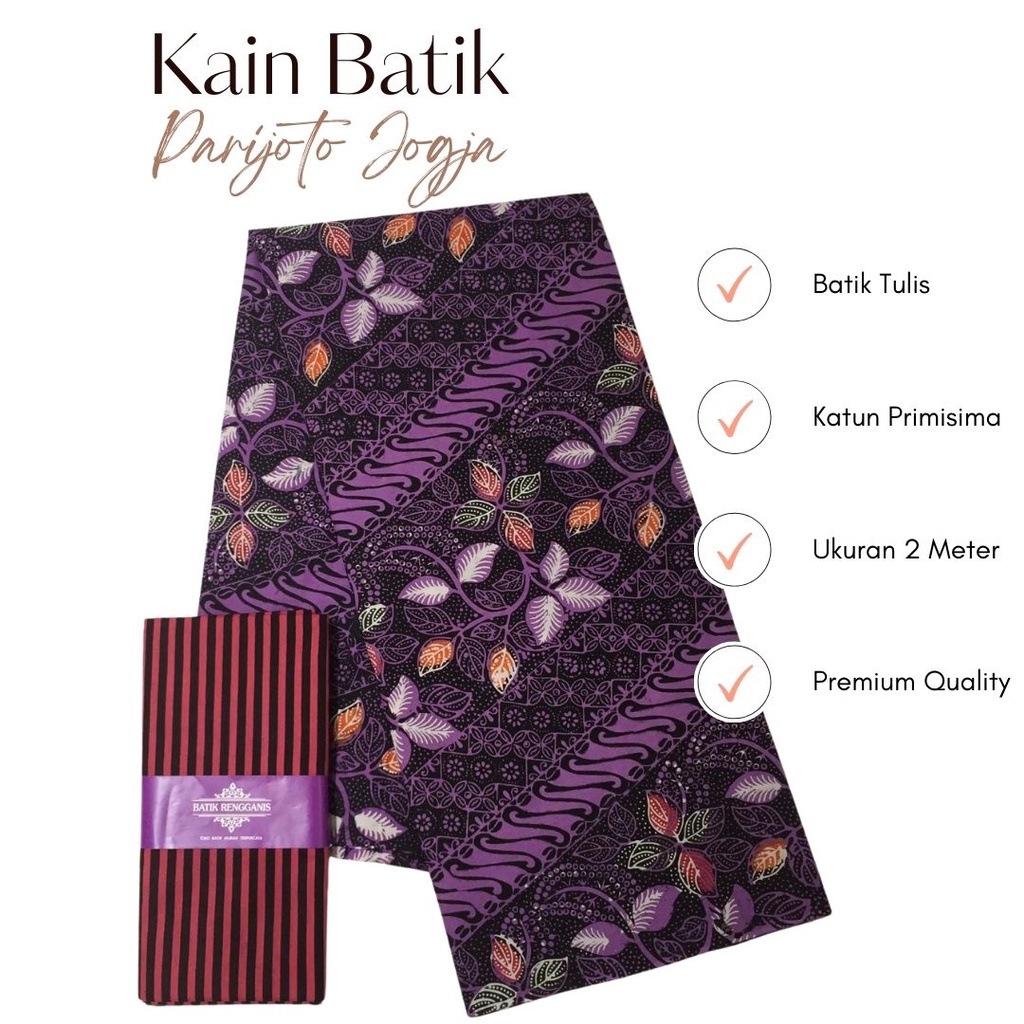 KAIN BATIK PARIJOTO ORIGINAL UNGU DAN LURIK