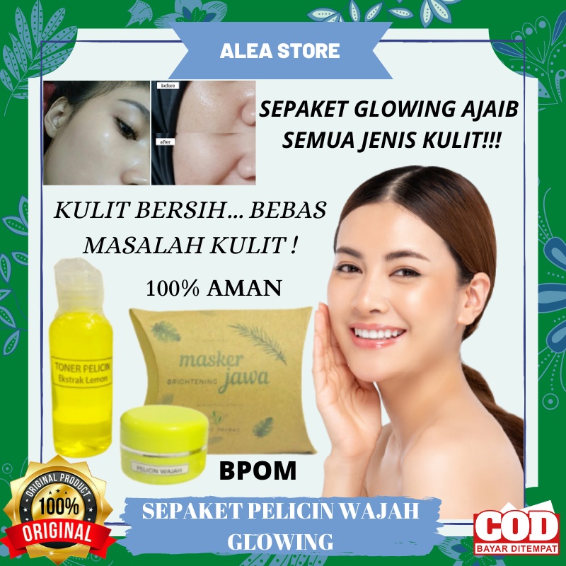 Jual Paket Whitening Glowing Lengkap Exclusive Kinclong Wajah Artis Krim Bpom Glow Krim Dokter