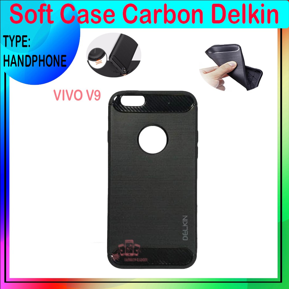 Soft Case Delkin Karbon VIVO Y83 2018 Casing Silicone Delkin VIVO V9 Kesing Silikon Case