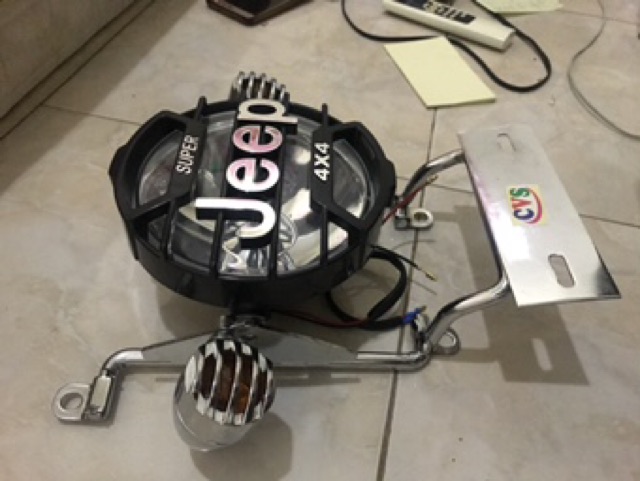 Lampu jeep variasi rx king+ breket tulang+ lampu sen